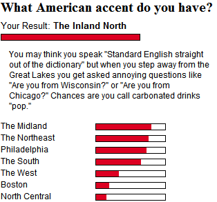 Results from American accent quiz