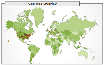 Map of site traffic for one day by visitor location